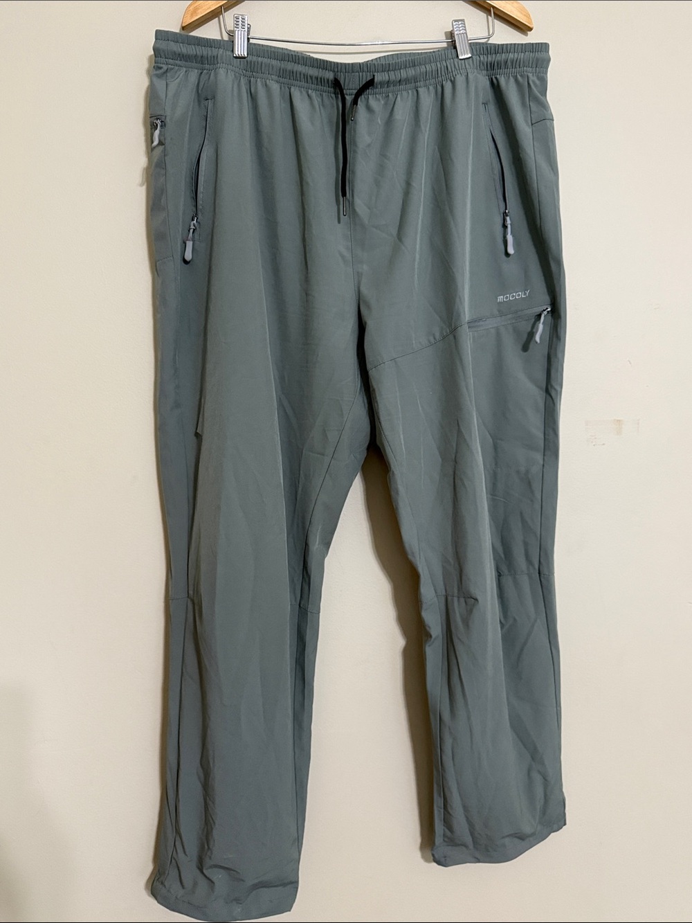 Mocoly Men's Grey Active Travel Pants - Lightweight Comfort 3XL performance camp